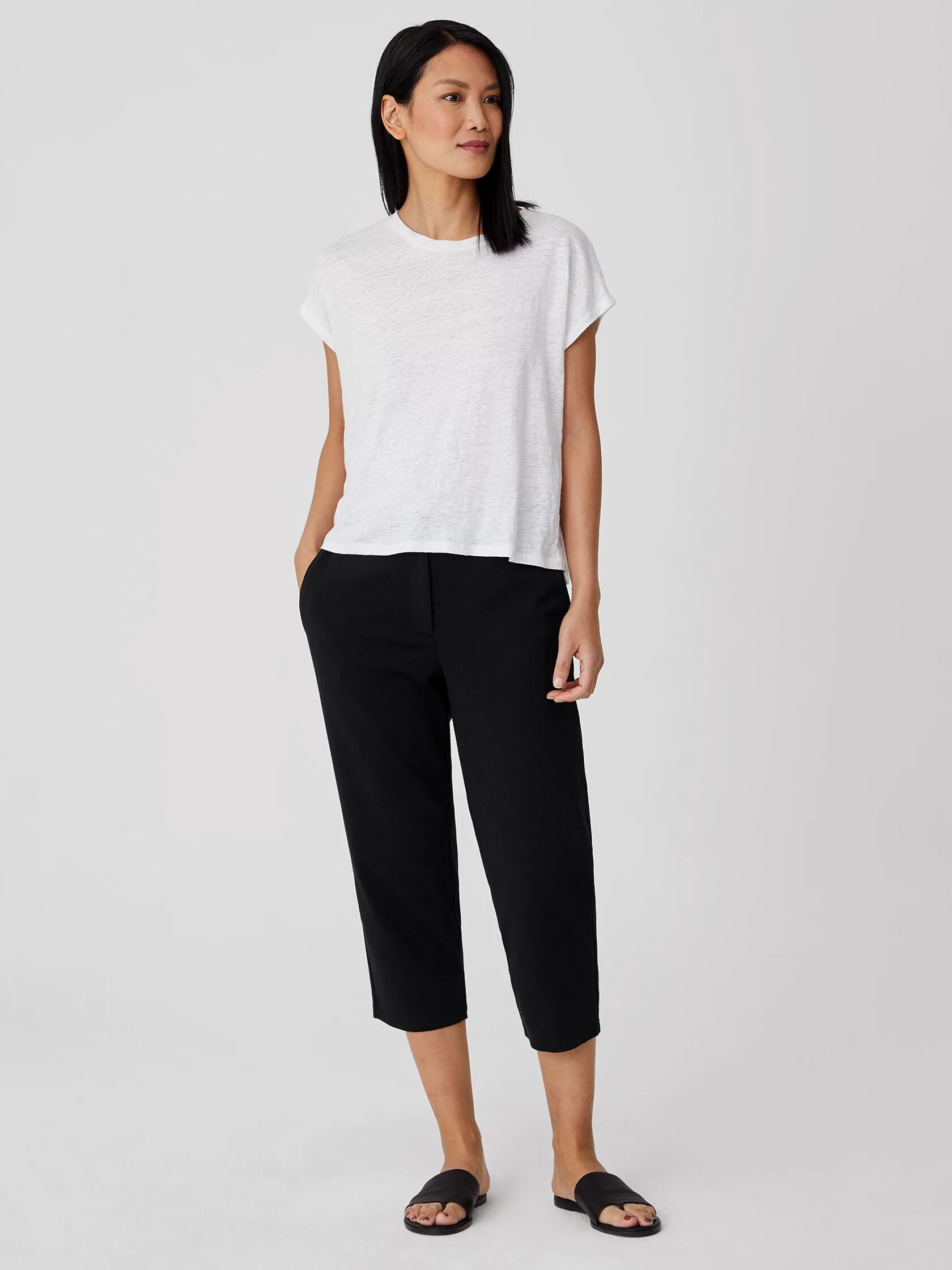 Organic Cotton Ponte Tapered Pant