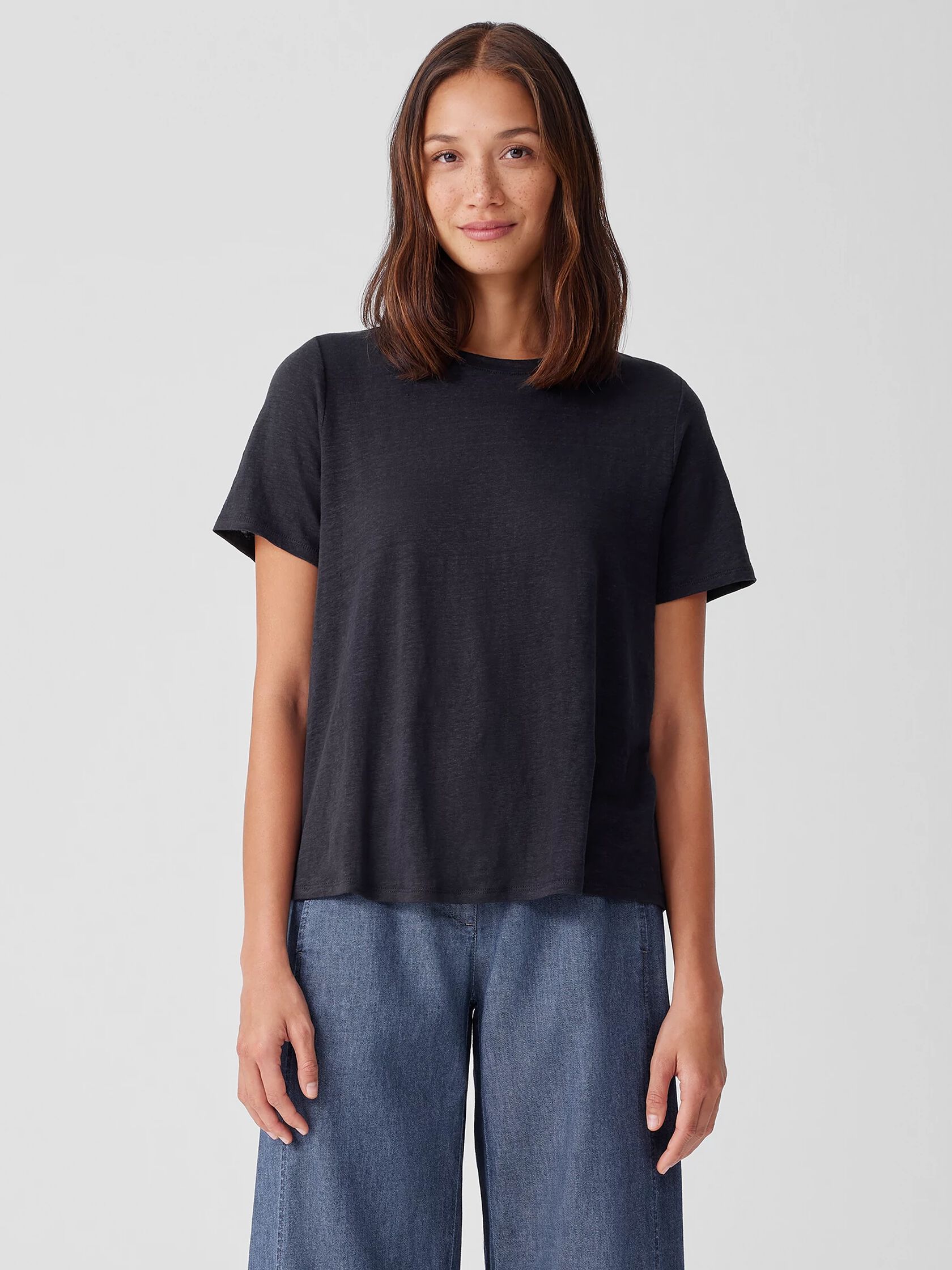 Organic Linen Jersey Crew Neck Tee