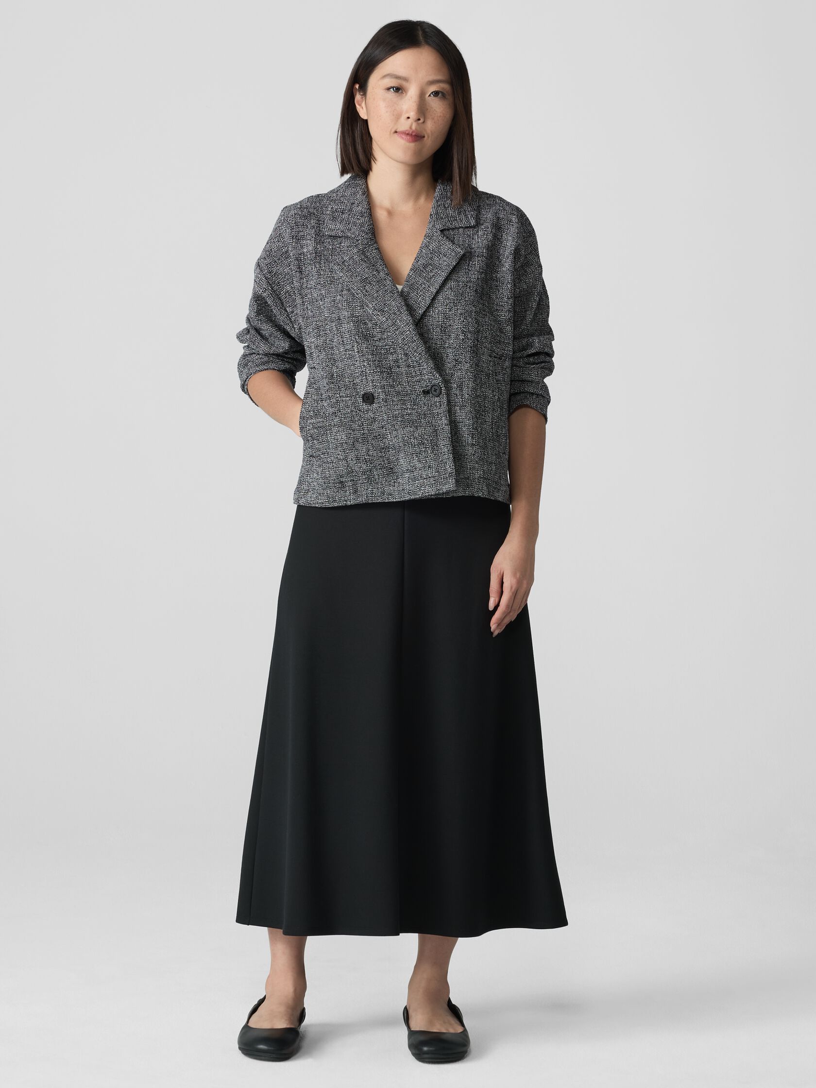 Organic Cotton Tweed Short Blazer