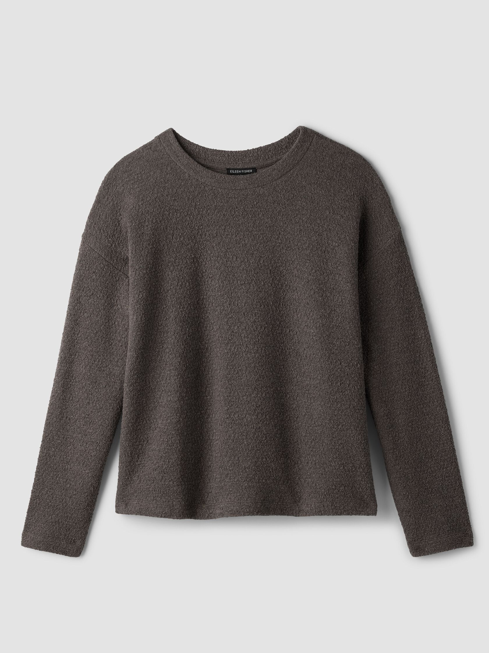 Organic Cotton Boucle Knit Crew Neck Top