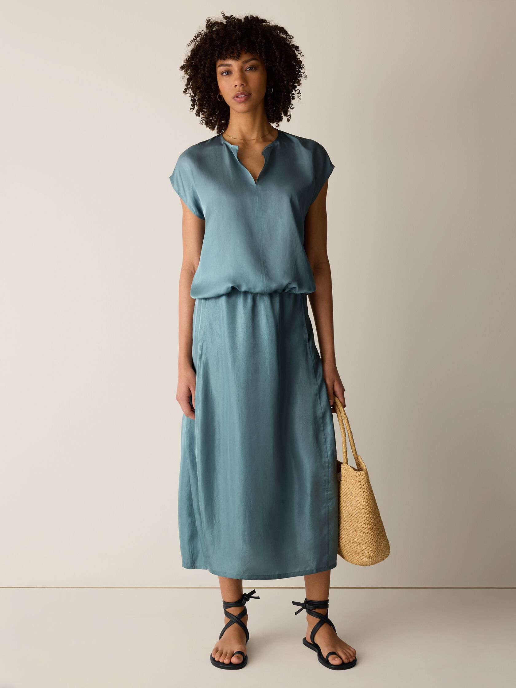 Lightweight Satin Shimmer Lantern Skirt