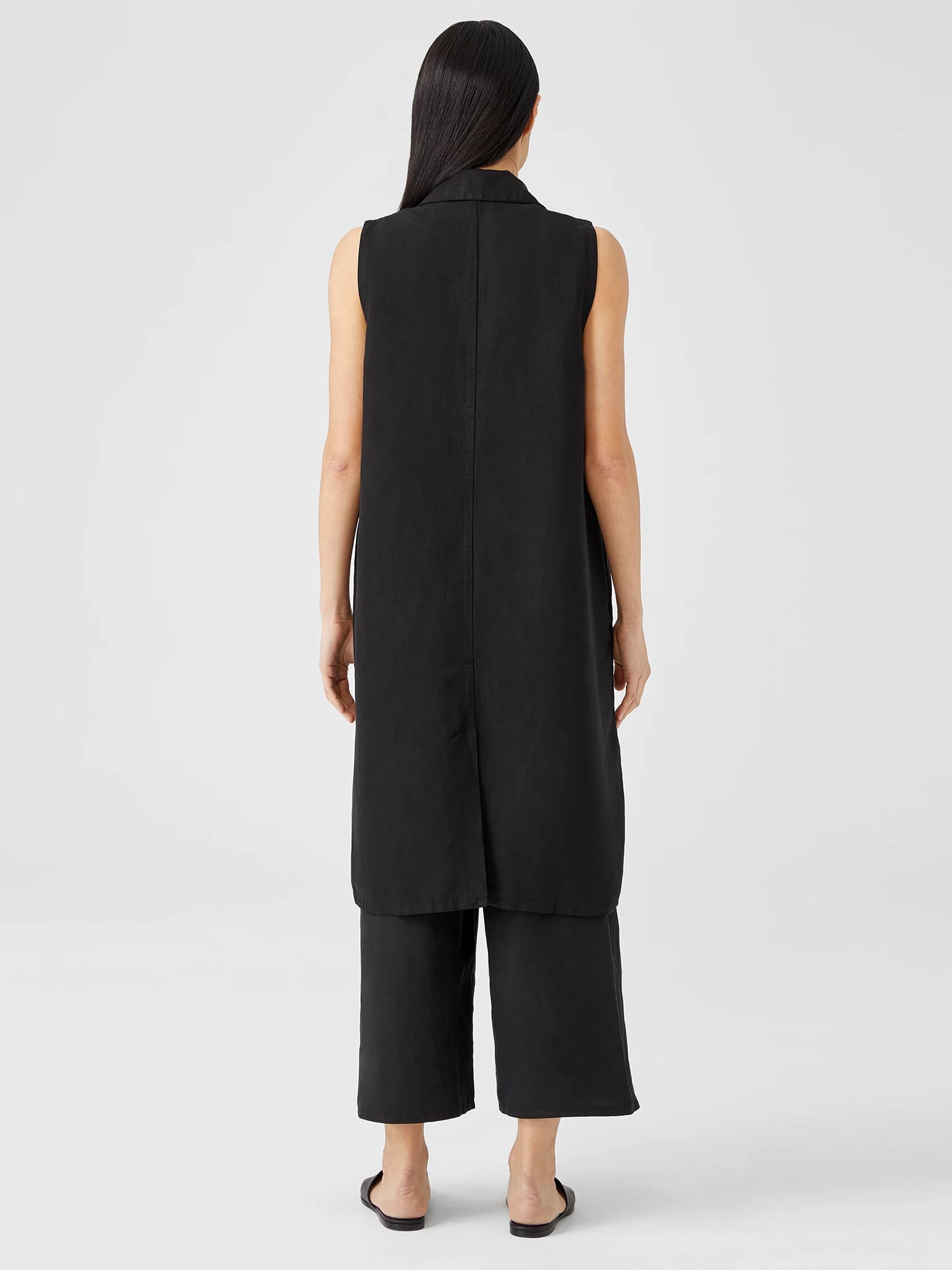 Linen Blend Long Vest