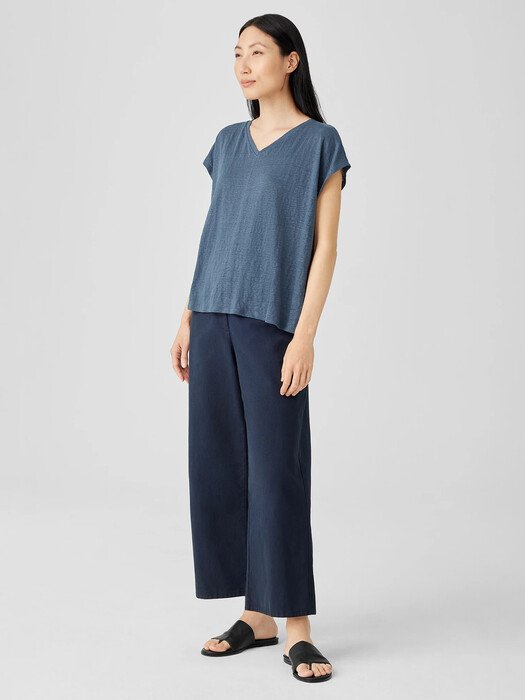 Organic Linen Jersey V-Neck Tee