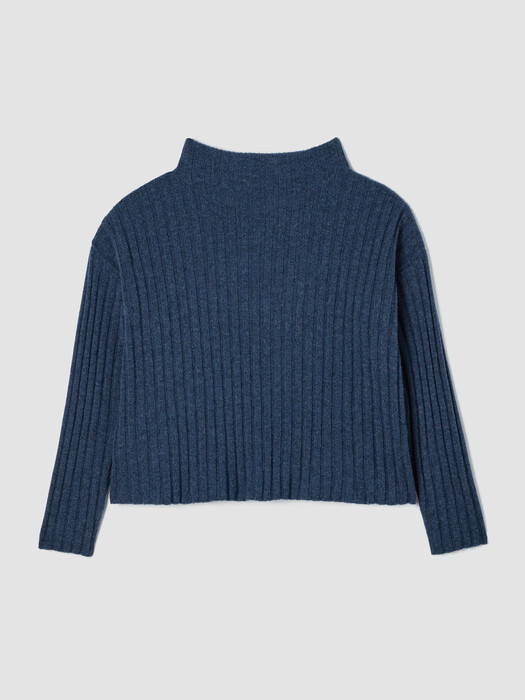 Recycled Wool Cashmere Funnel Neck Top