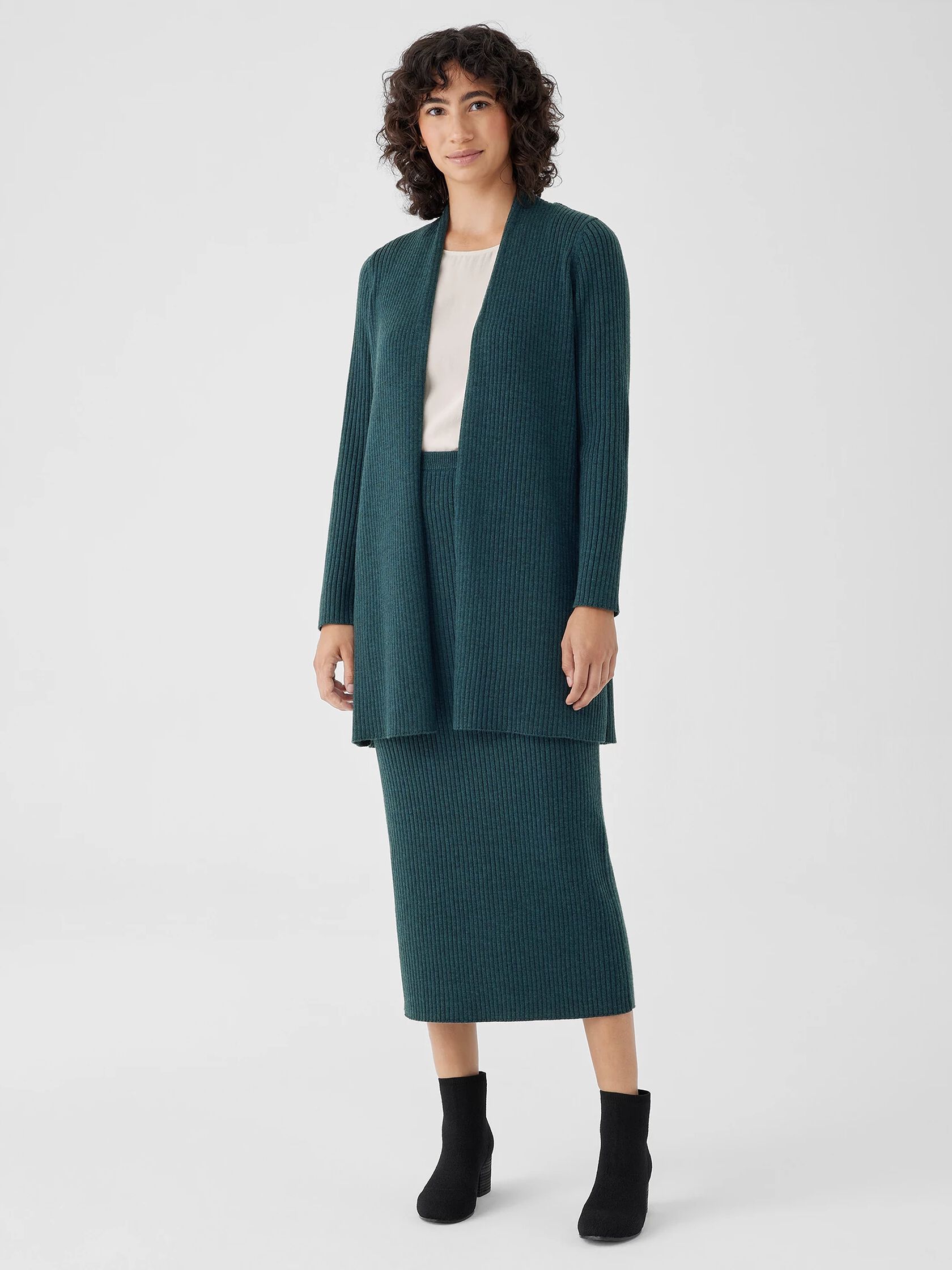 Merino High Collar Cardigan in Regenerative Wool