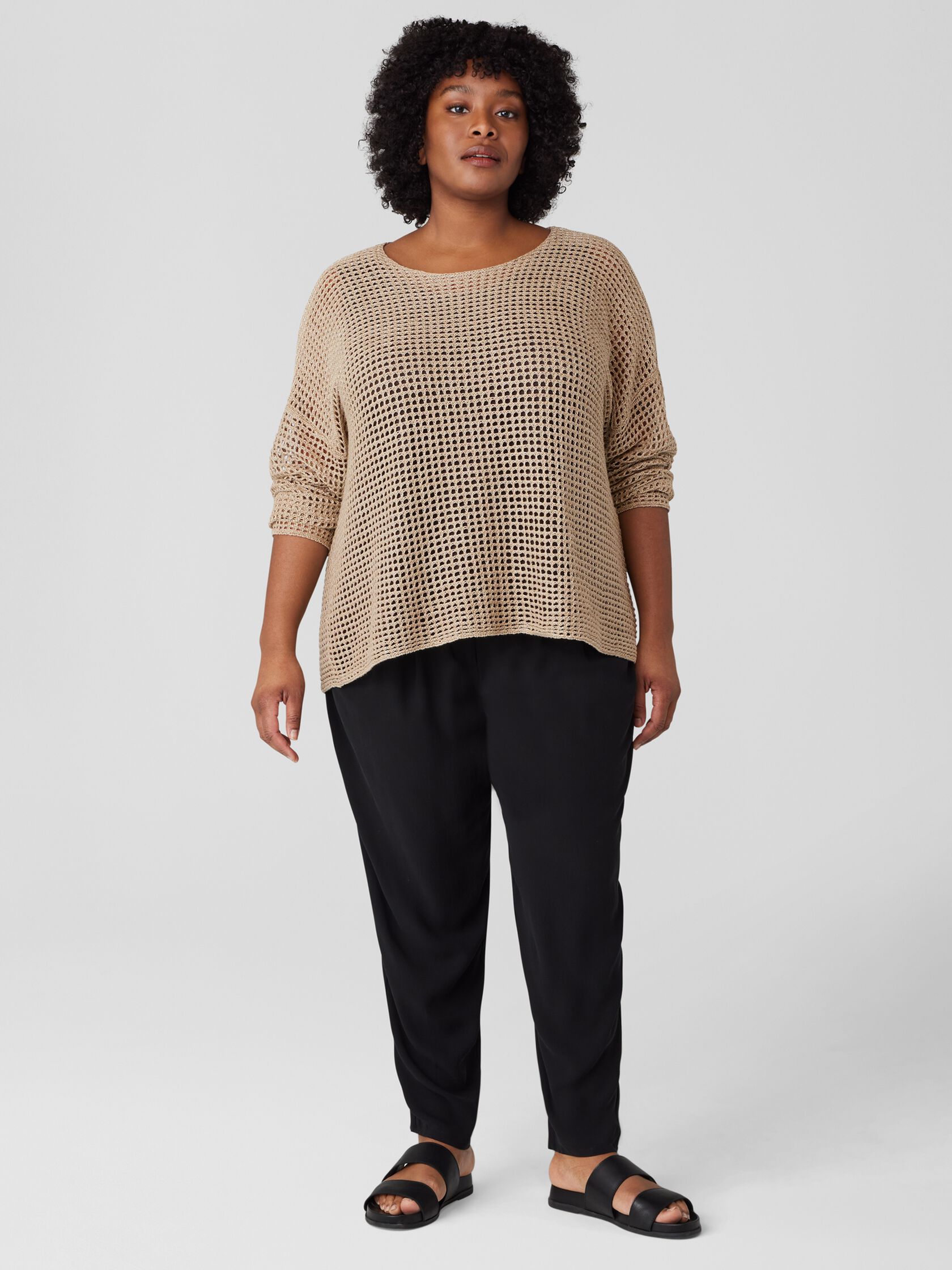 Organic Linen Délavé Round Neck Top