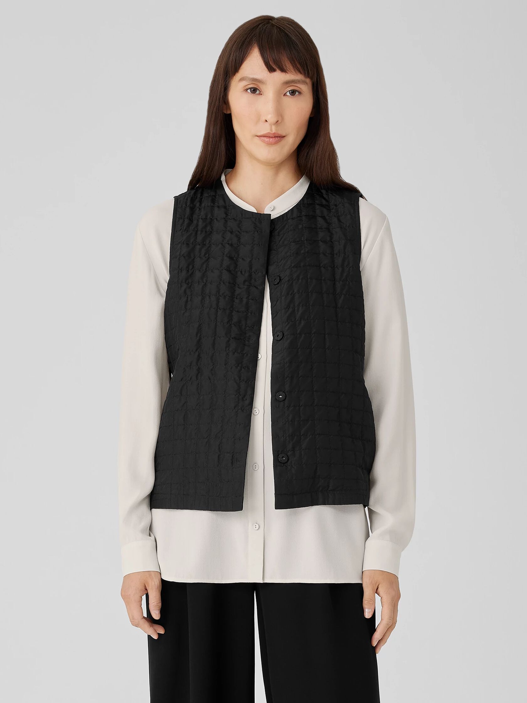 Silk Habutai Quilted Vest