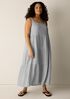 Striped Organic Cotton Gauze Tiered Dress