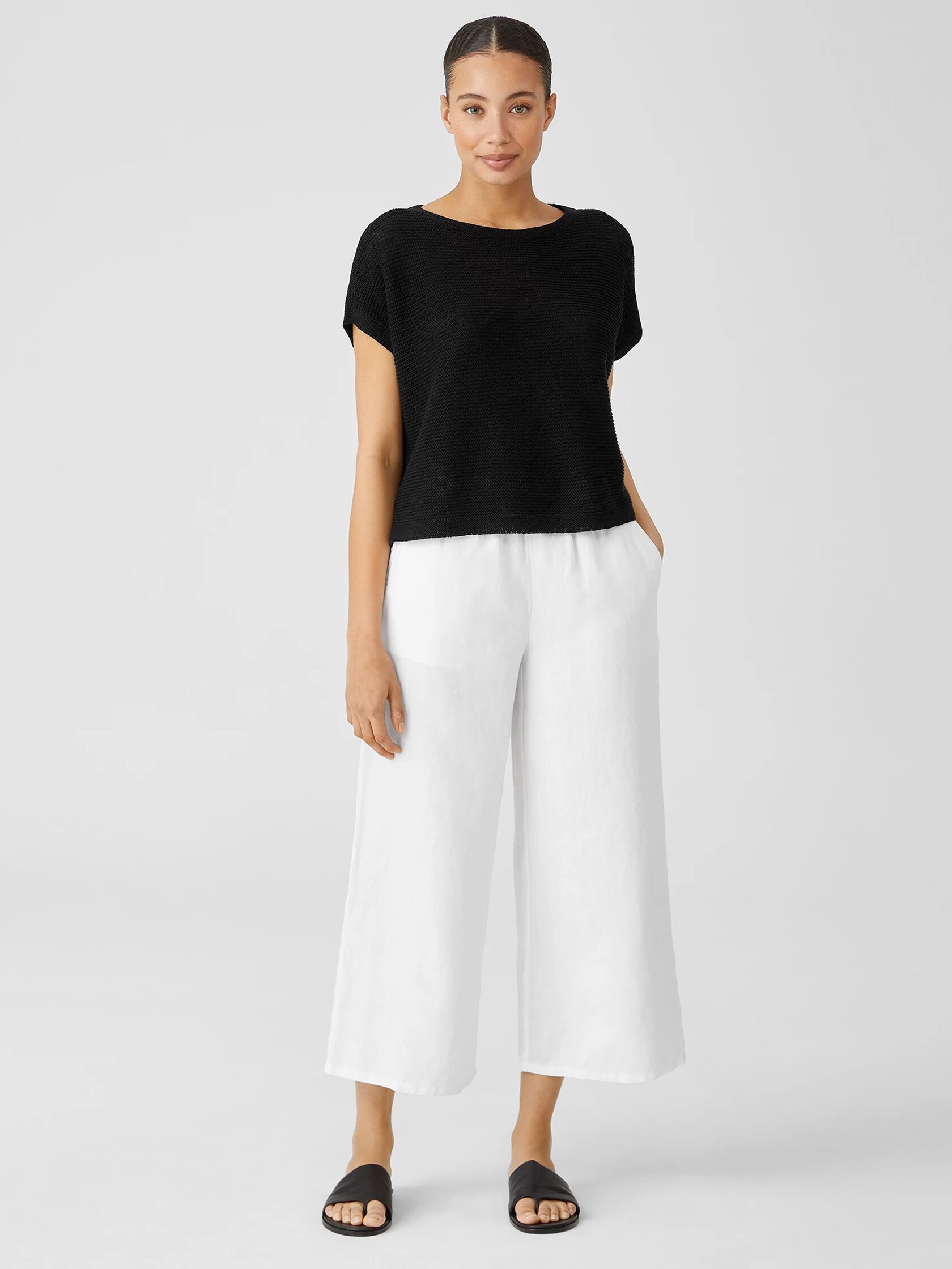 Organic Cotton Linen Slub Box-Top