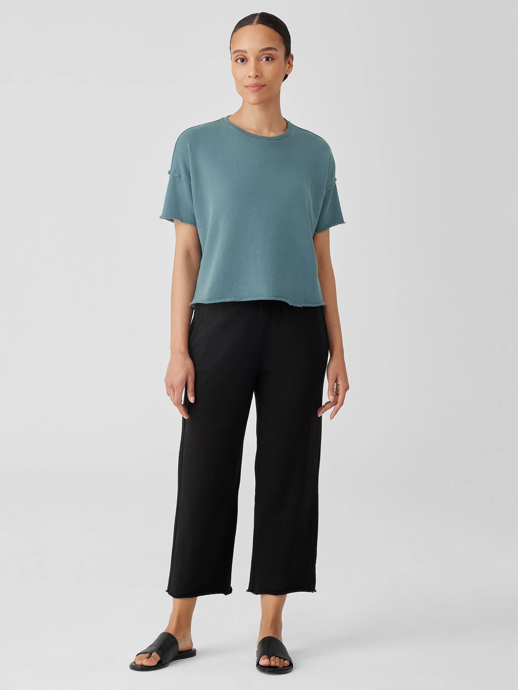 Lightweight Organic Cotton Terry Straight Pant