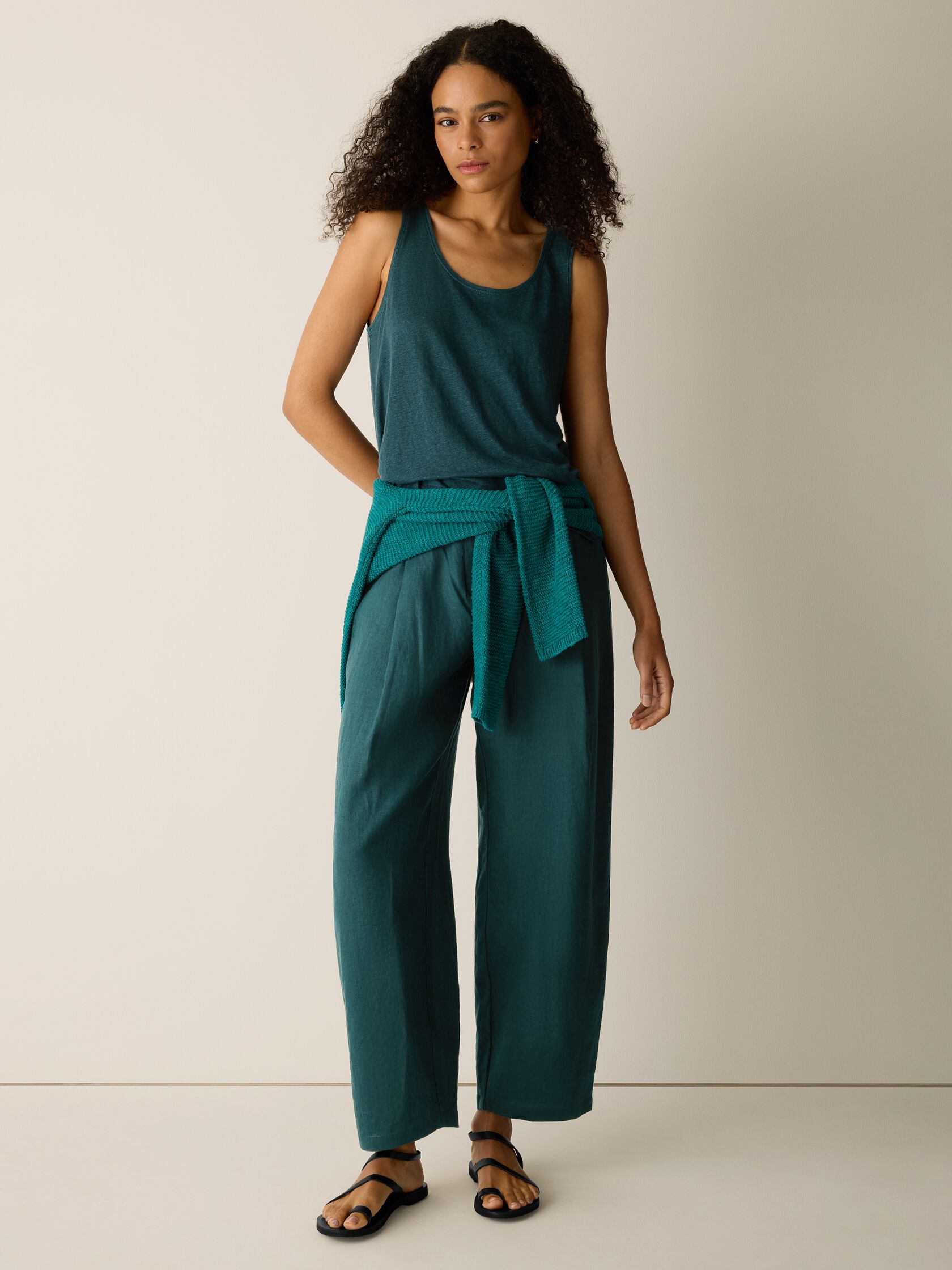 Organic Linen Jersey Scoop Neck Tank