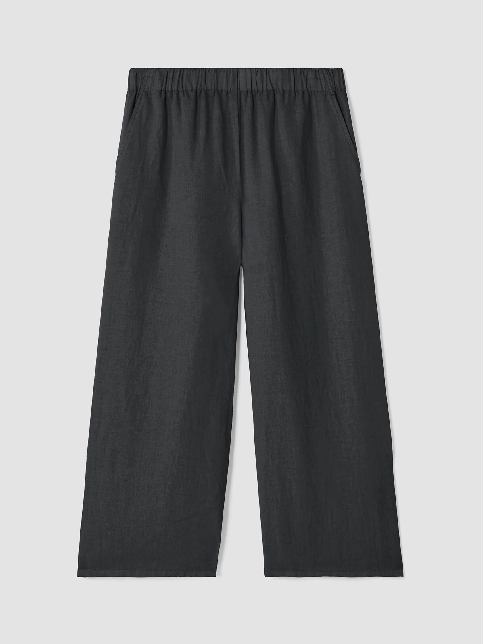 Garment-Dyed Organic Linen Wide-Leg Pant