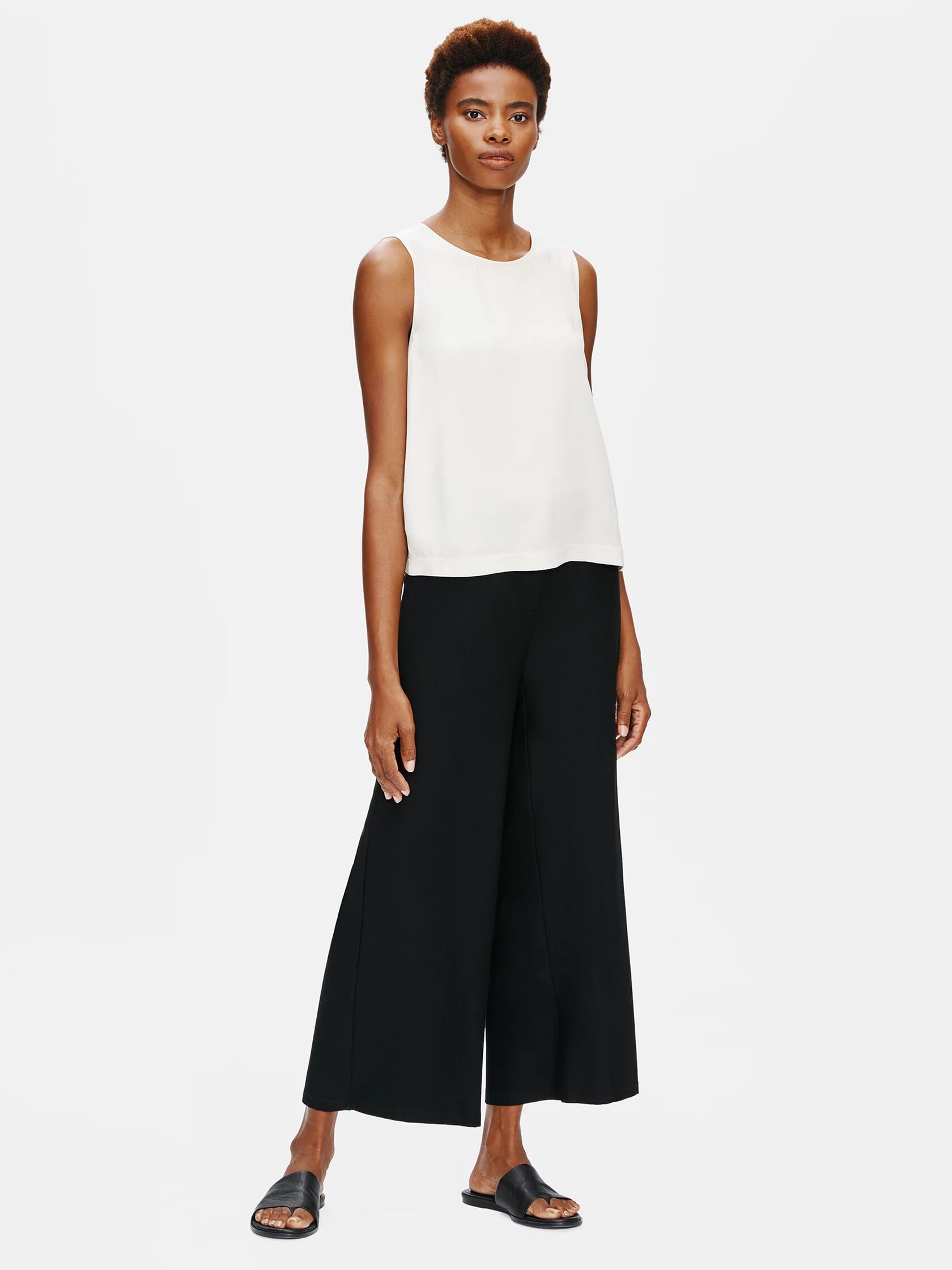 System Silk Georgette Crepe Boxy Shell