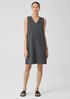 Cotton Blend Ponte V-Neck Dress