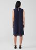 Woven Plissé Mock Neck Dress