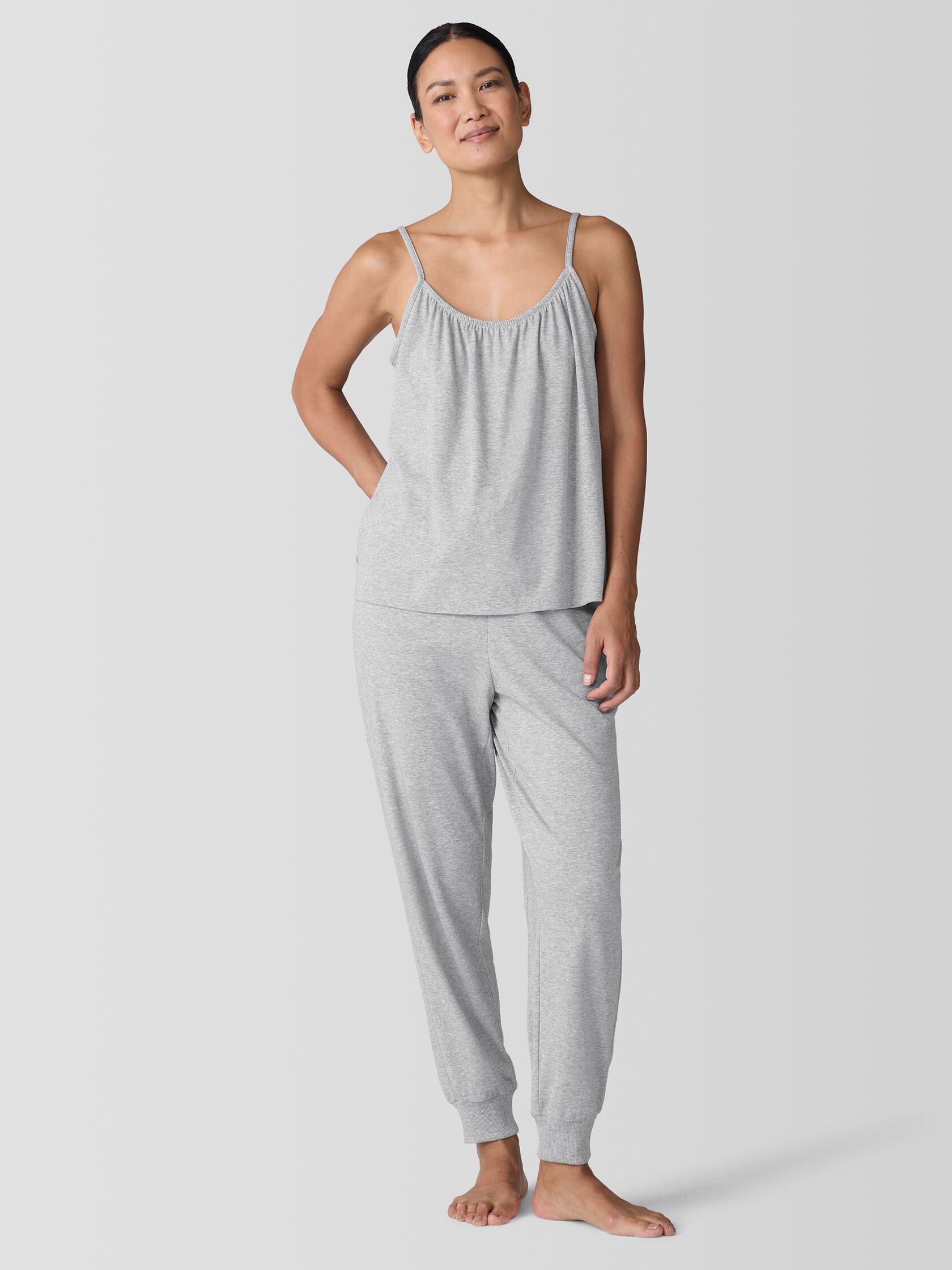 Mélange Organic Cotton Interlock Sleep Cami