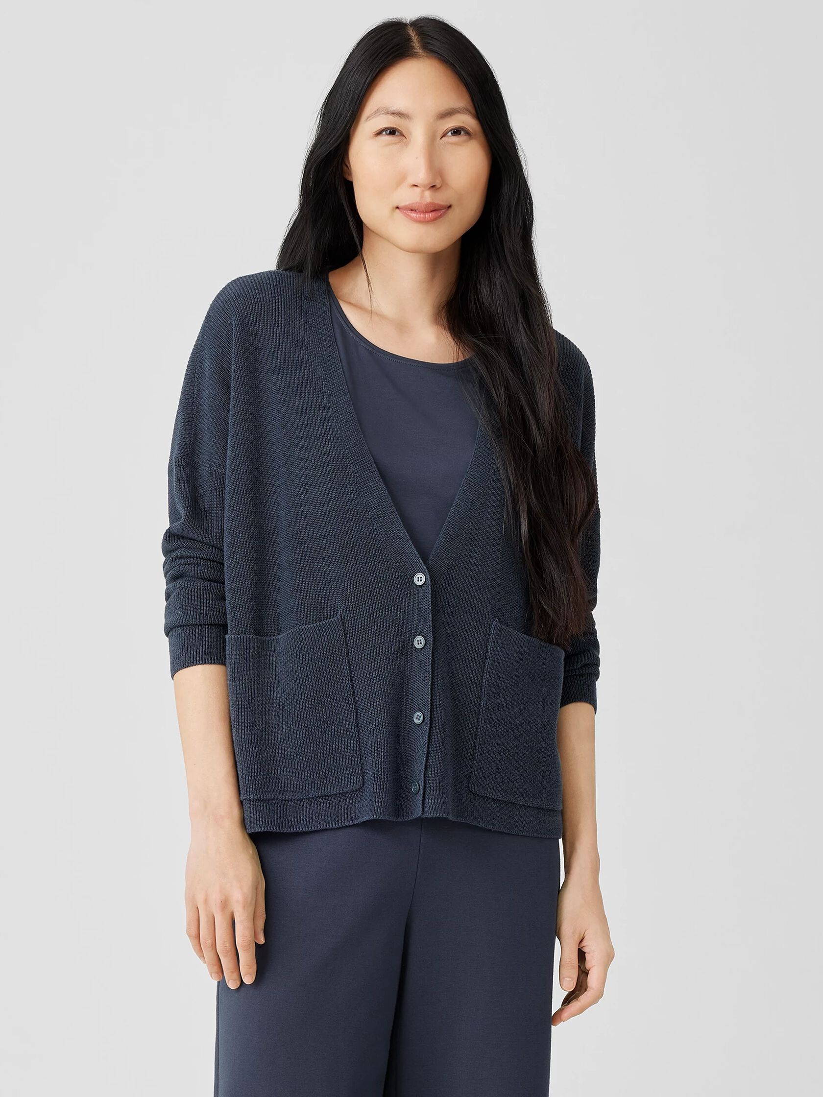 Organic Linen Cotton V-Neck Cardigan