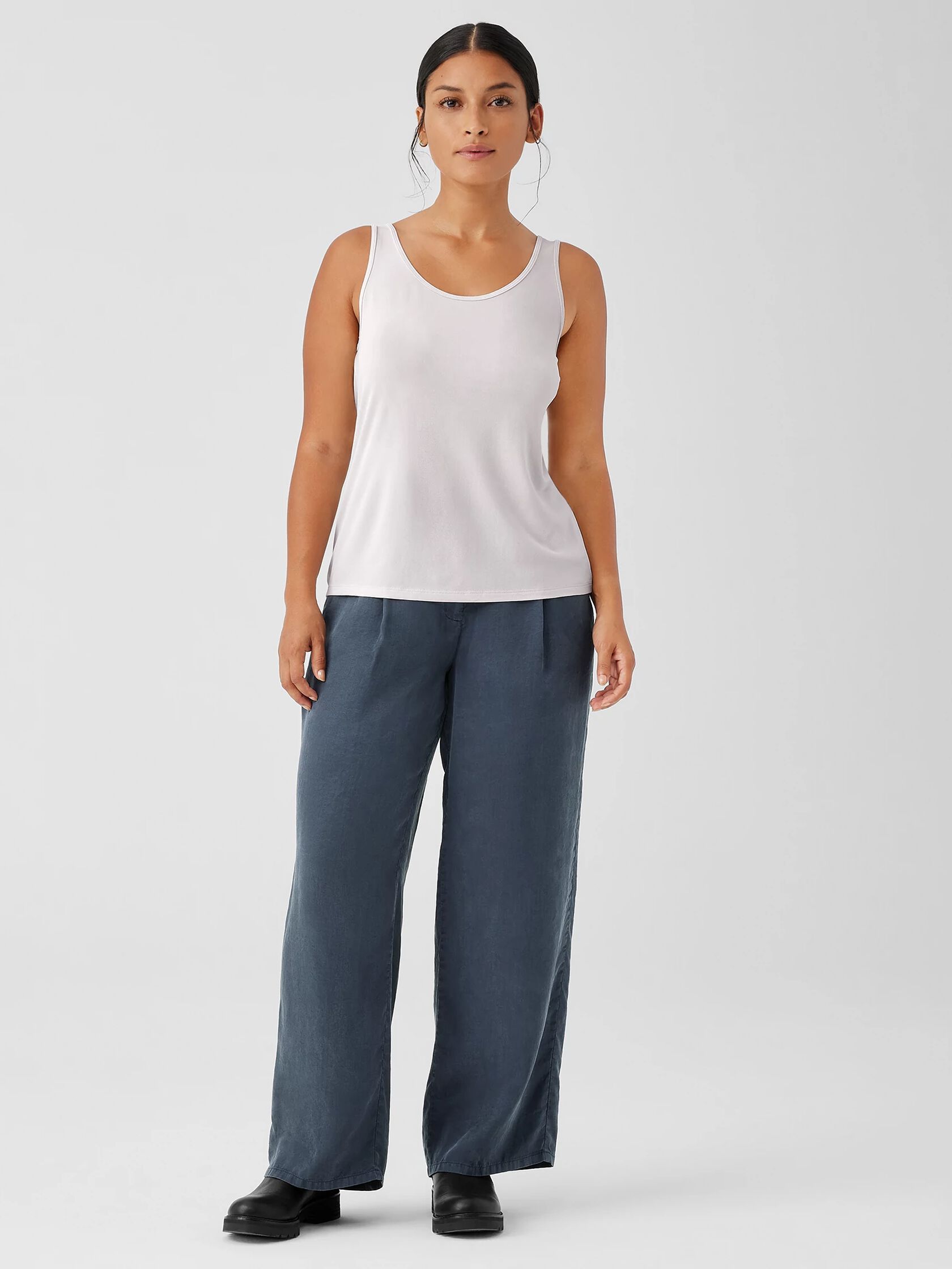 Stretch Silk Jersey&nbsp;Scoop Neck Tank