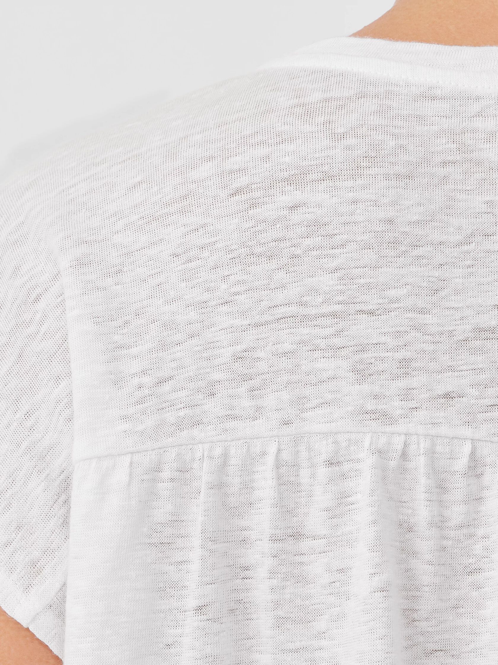 Organic Linen Jersey Shirred-Back Top