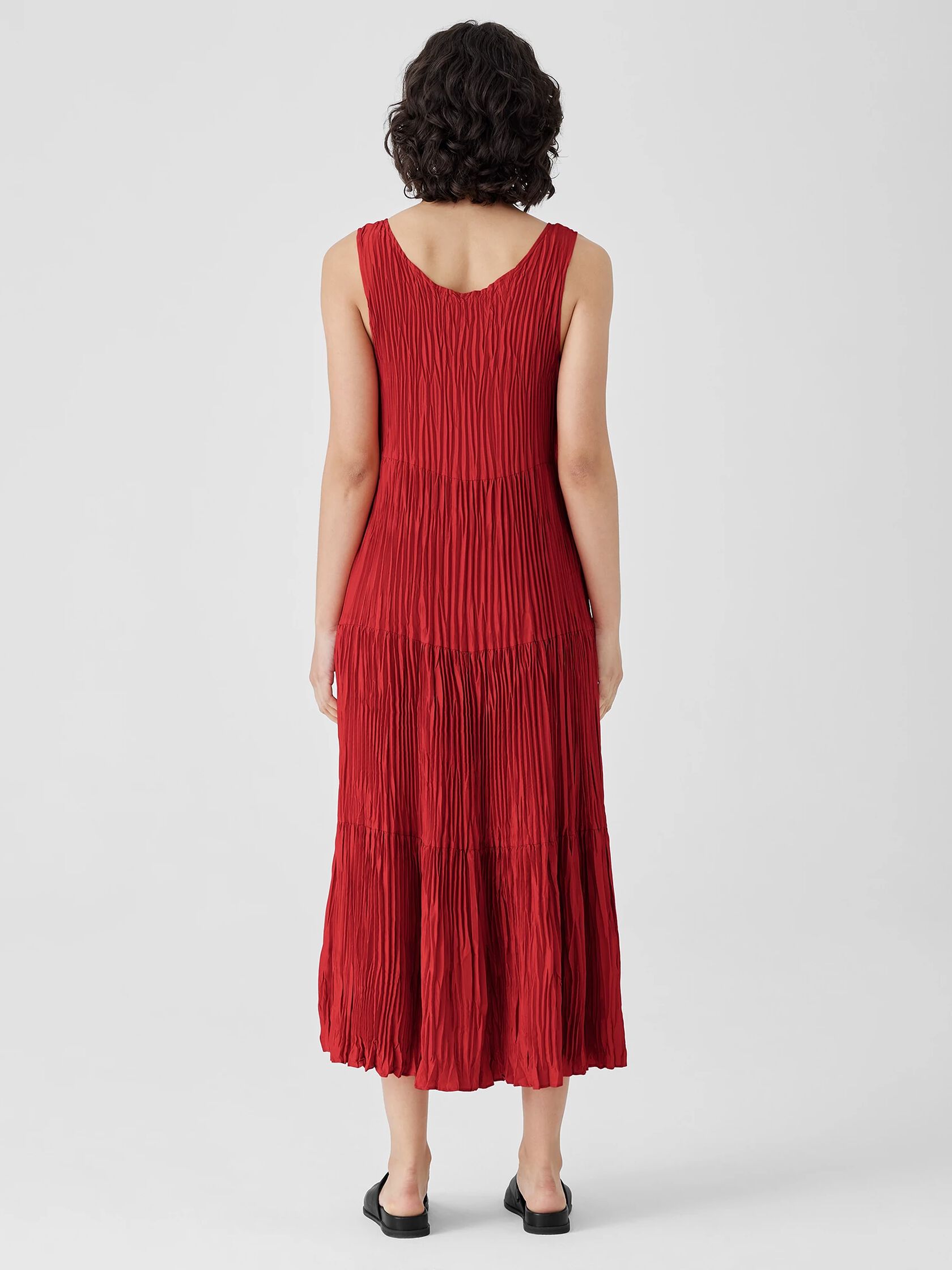 Crushed Silk Tiered Dress