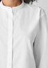 Washed Organic Cotton Poplin Band Collar Short Shirt