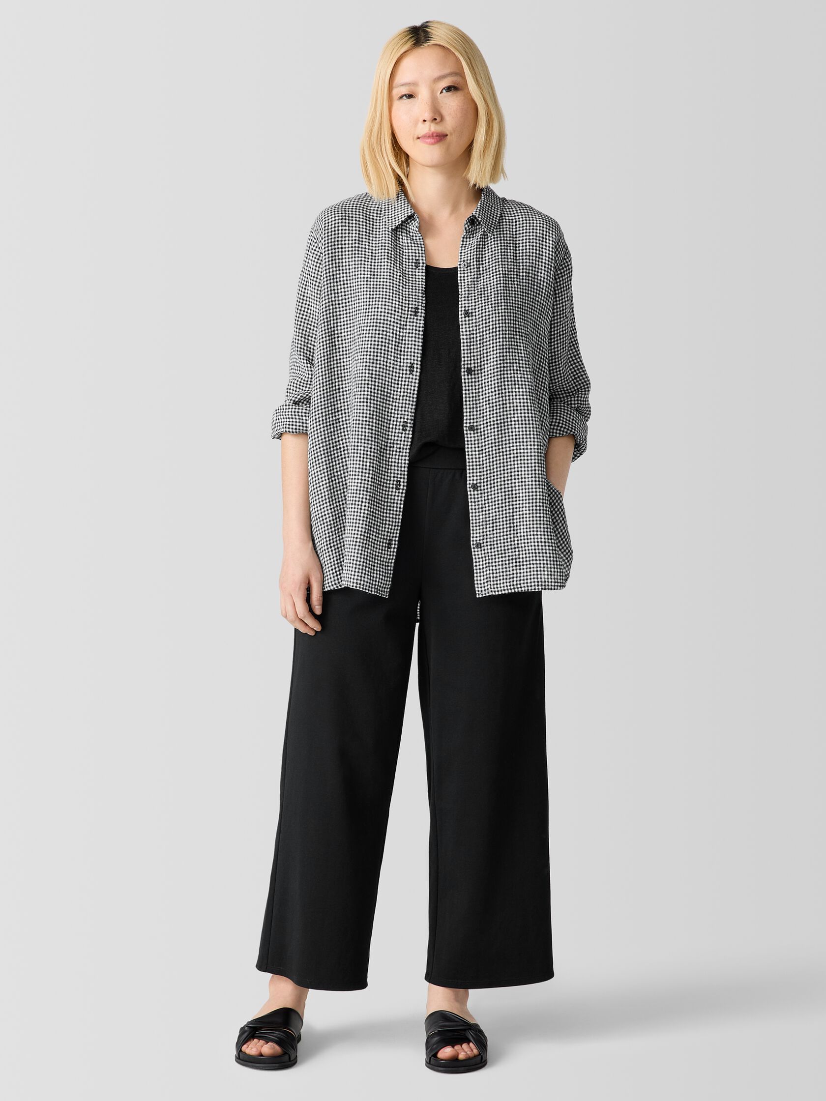Puckered Organic Linen Classic Collar Shirt