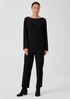 Accordion Silk Jacquard Bateau Neck Long Top