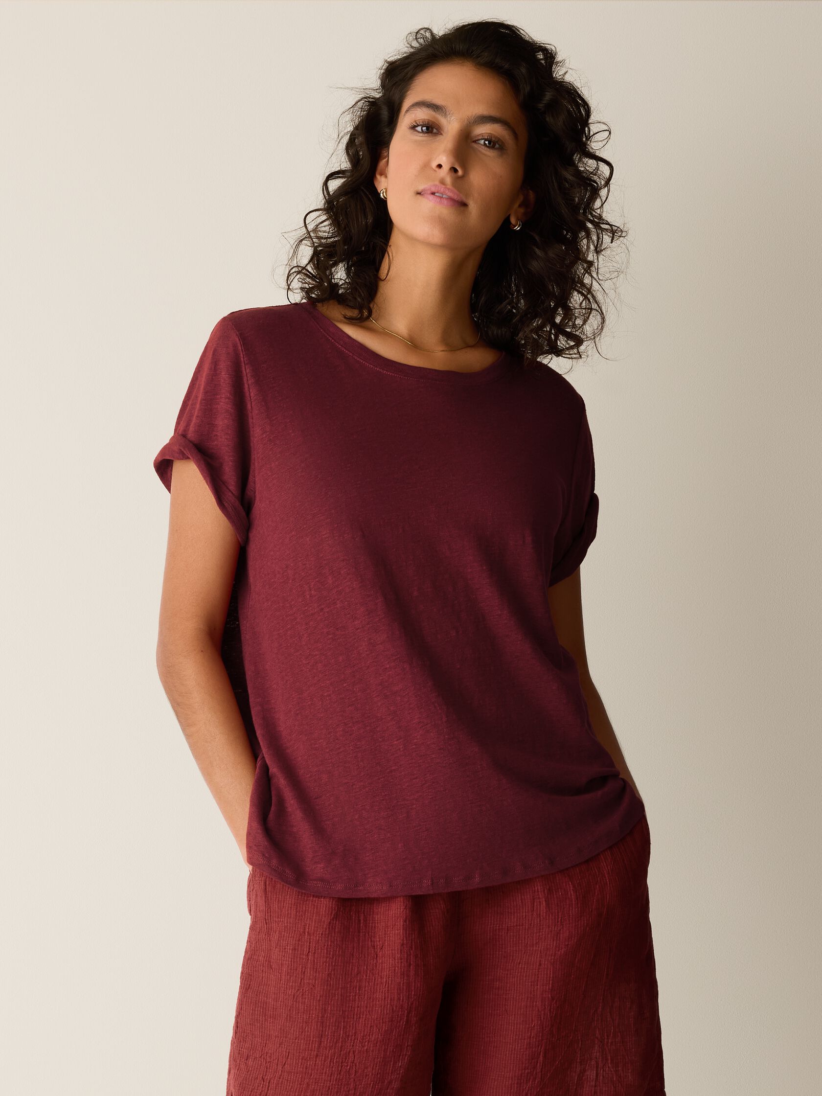 Organic Linen Jersey Crew Neck Tee