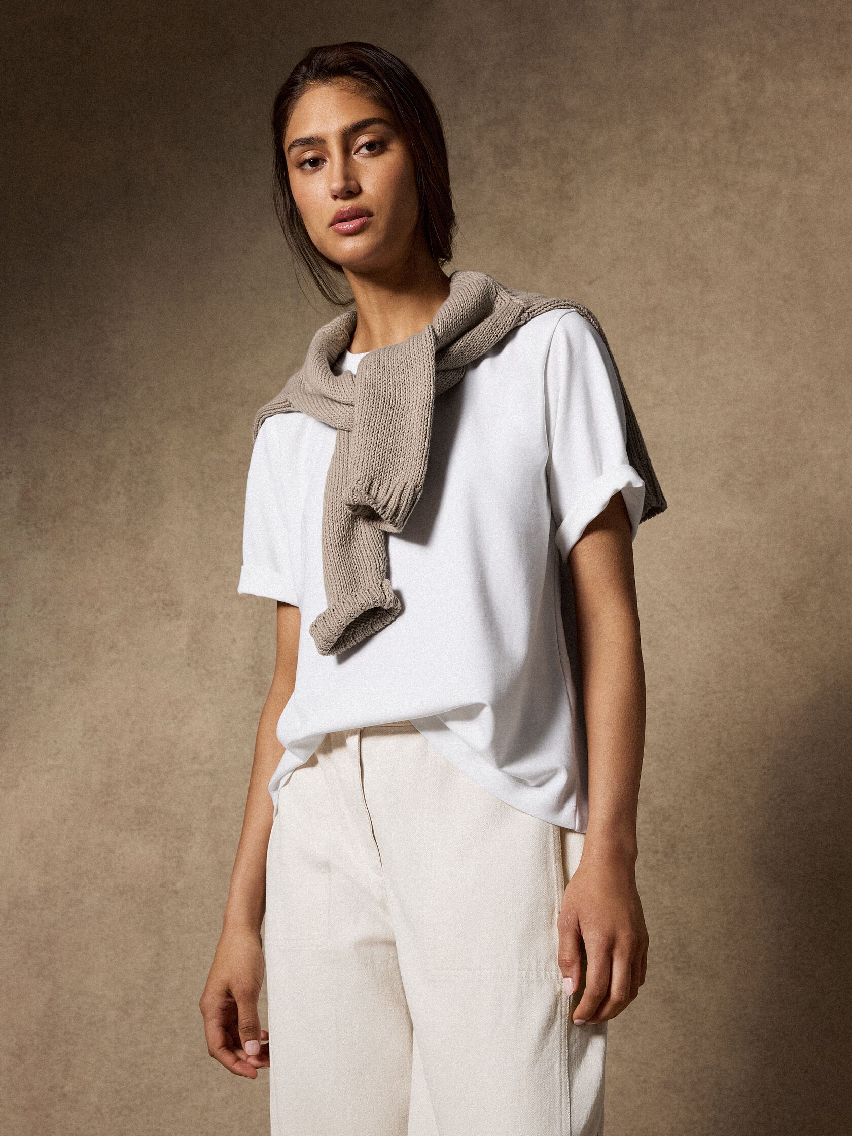Extra-Fine Ponte Crew Neck Tee