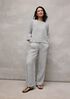 Puckered Organic Linen Stripe Straight Pant