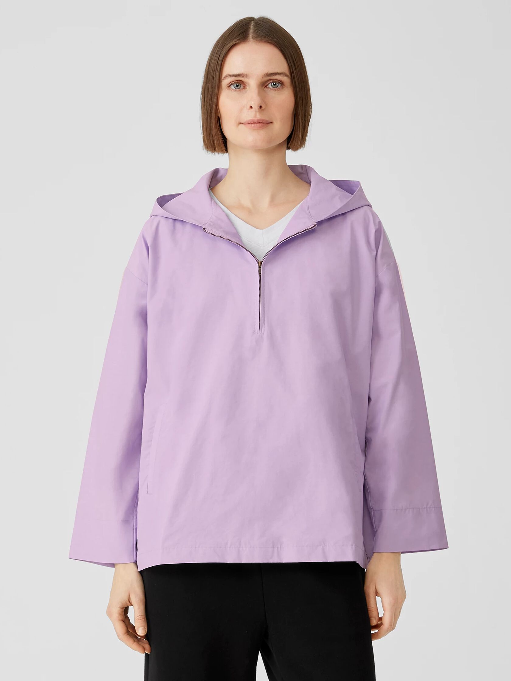 Light Cotton Nylon Popover Jacket | EILEEN FISHER