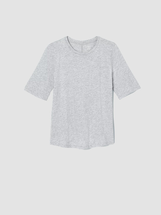System Organic Cotton Jersey Melange Elbow-Sleeve Tee