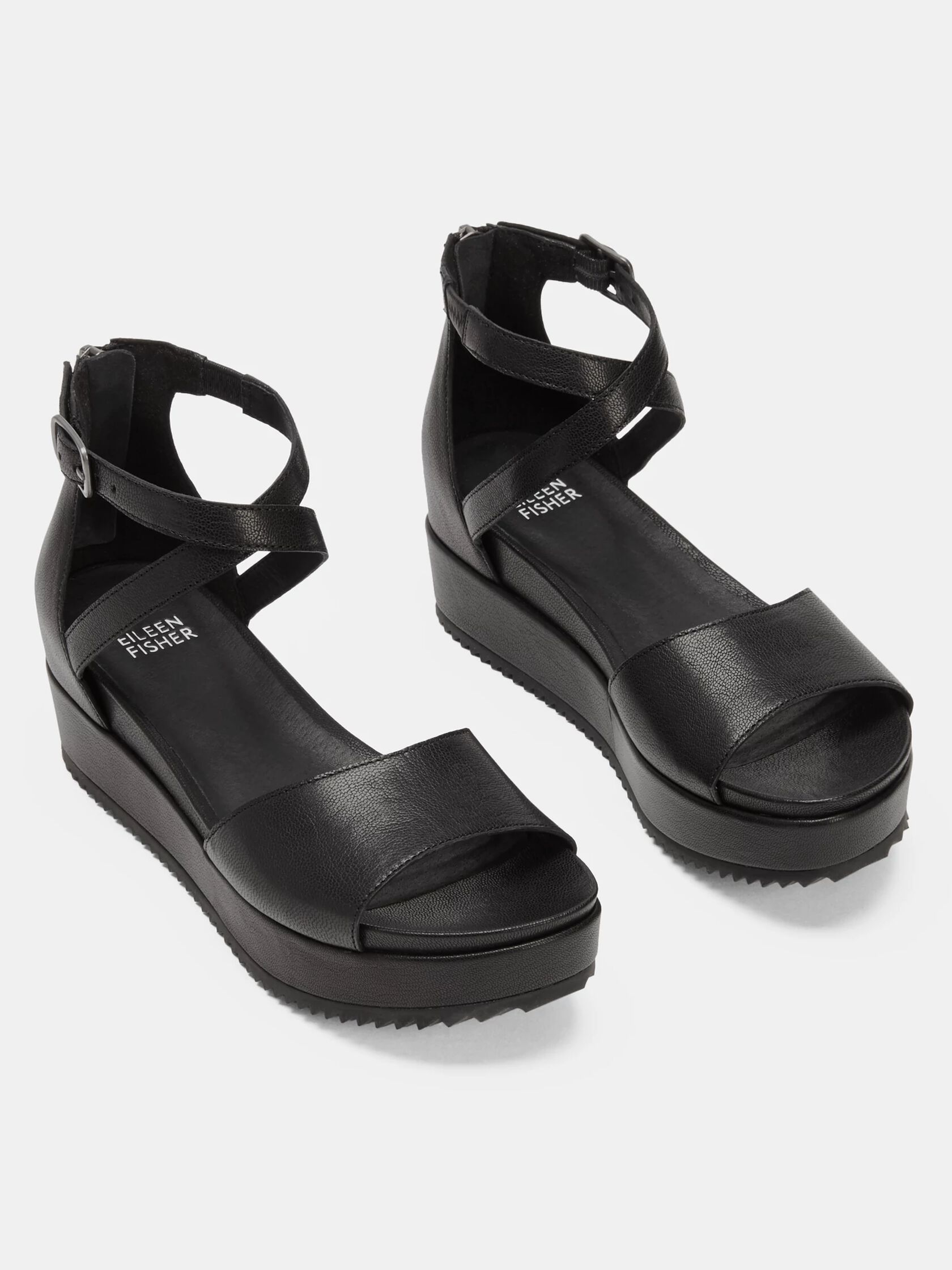 Emmy Tumbled Leather Wedge Sandal