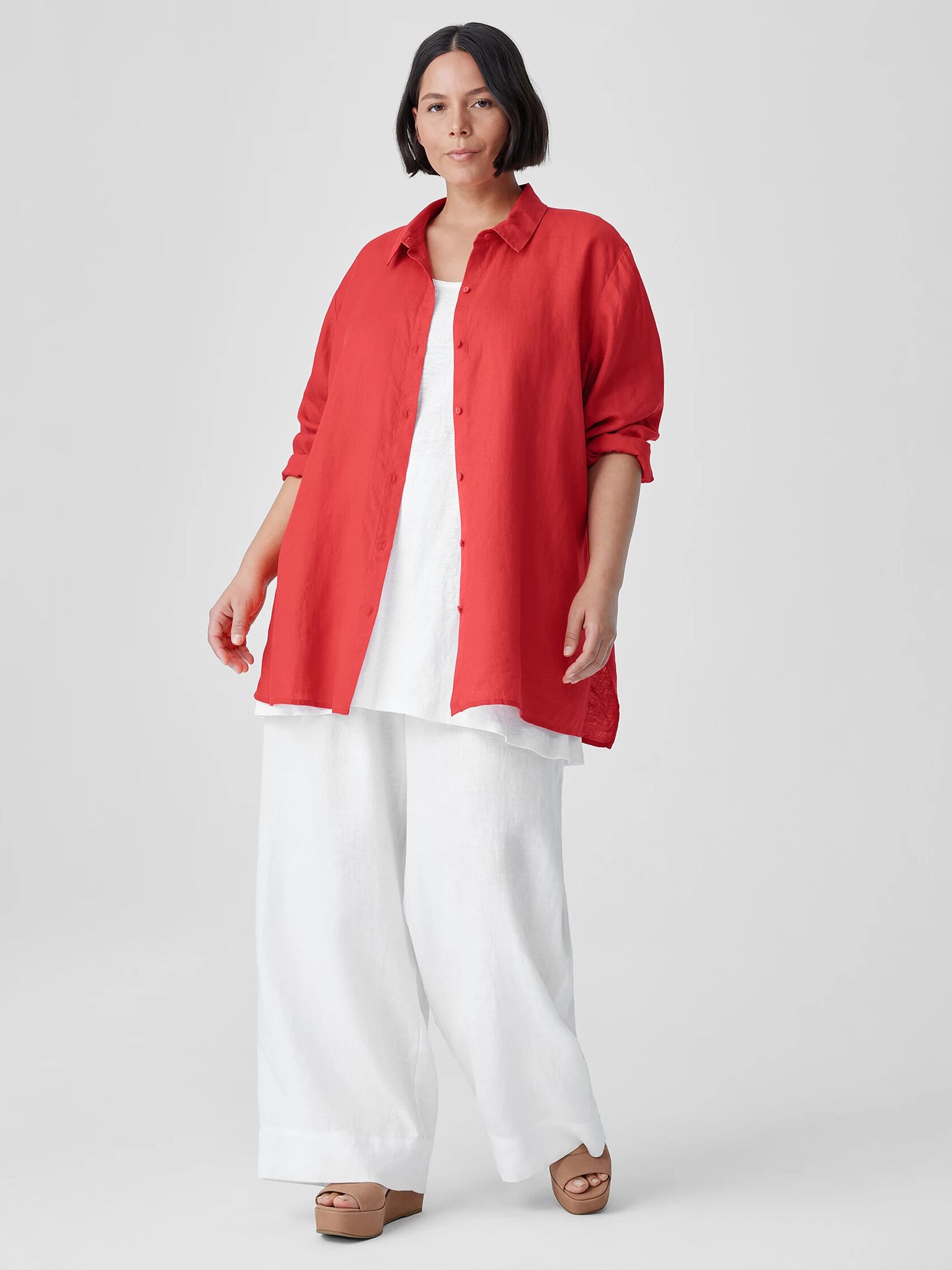 Organic Handkerchief Linen Classic Collar Shirt