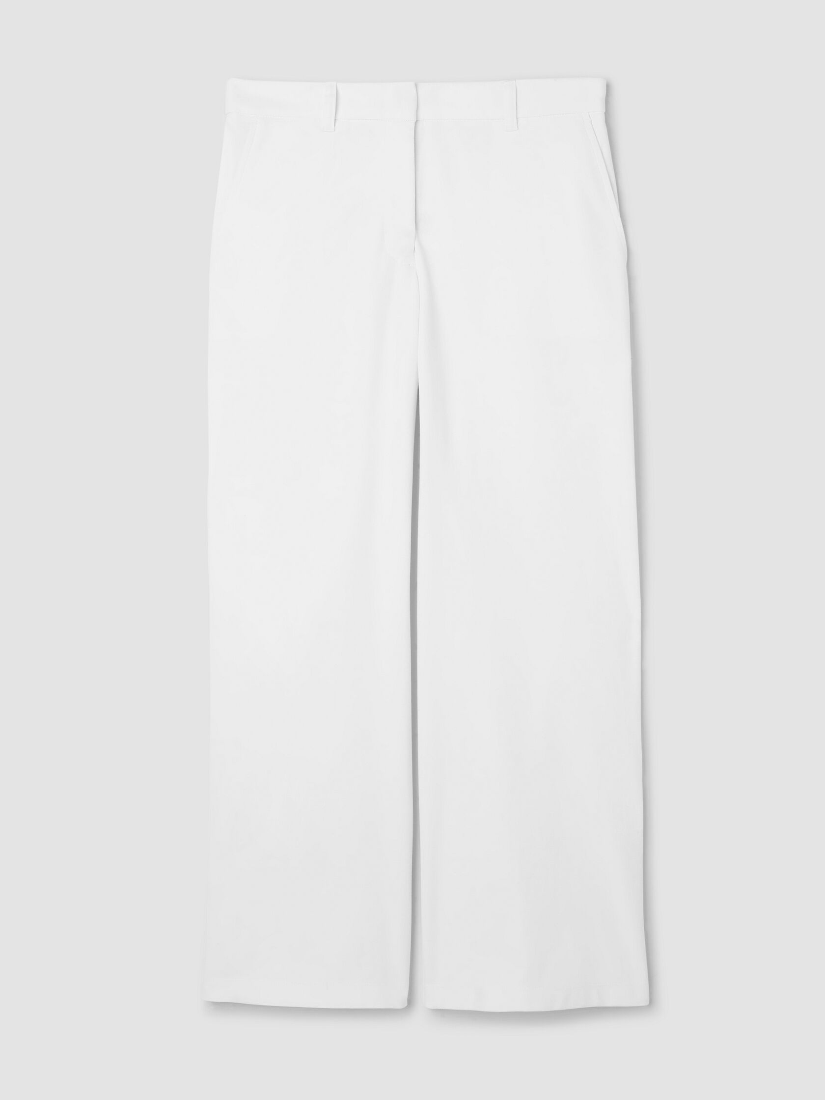 Cotton Blend Ponte Wide-Leg Trouser