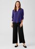 Silk Georgette Crepe Classic Collar Shirt