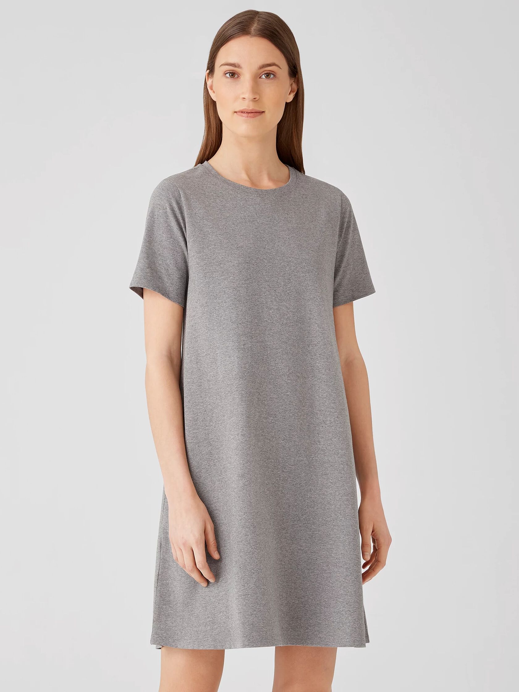 Heathered Organic Cotton Crew Neck Dress