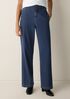 Cotton Stretch Denim Wide-Leg Trouser