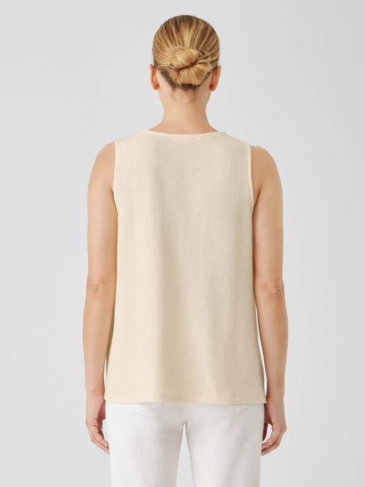 Organic Cotton Slubby Rib Knit Crew Neck Tank