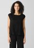 Crushed Silk Ballet Neck Top