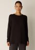 Organic Cotton Fluff Crew Neck Long Top