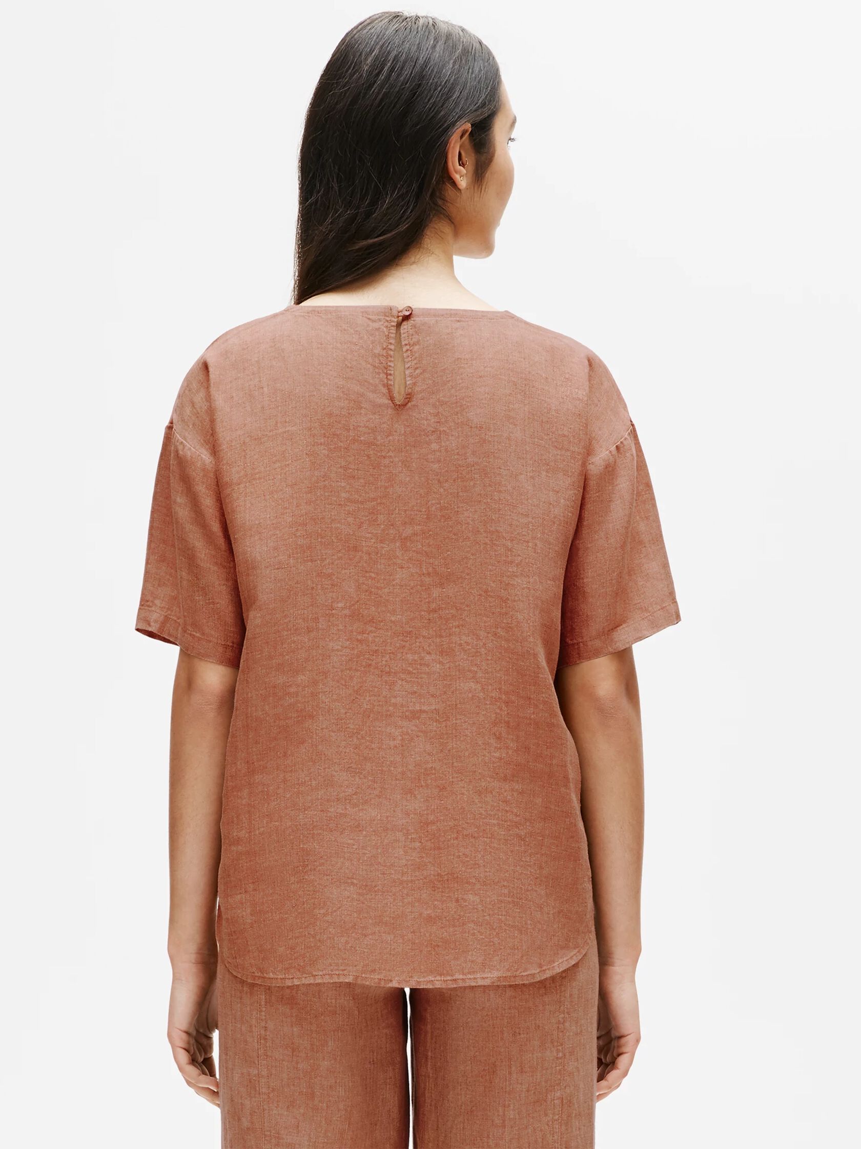 Washed Organic Linen Delave Box-Top