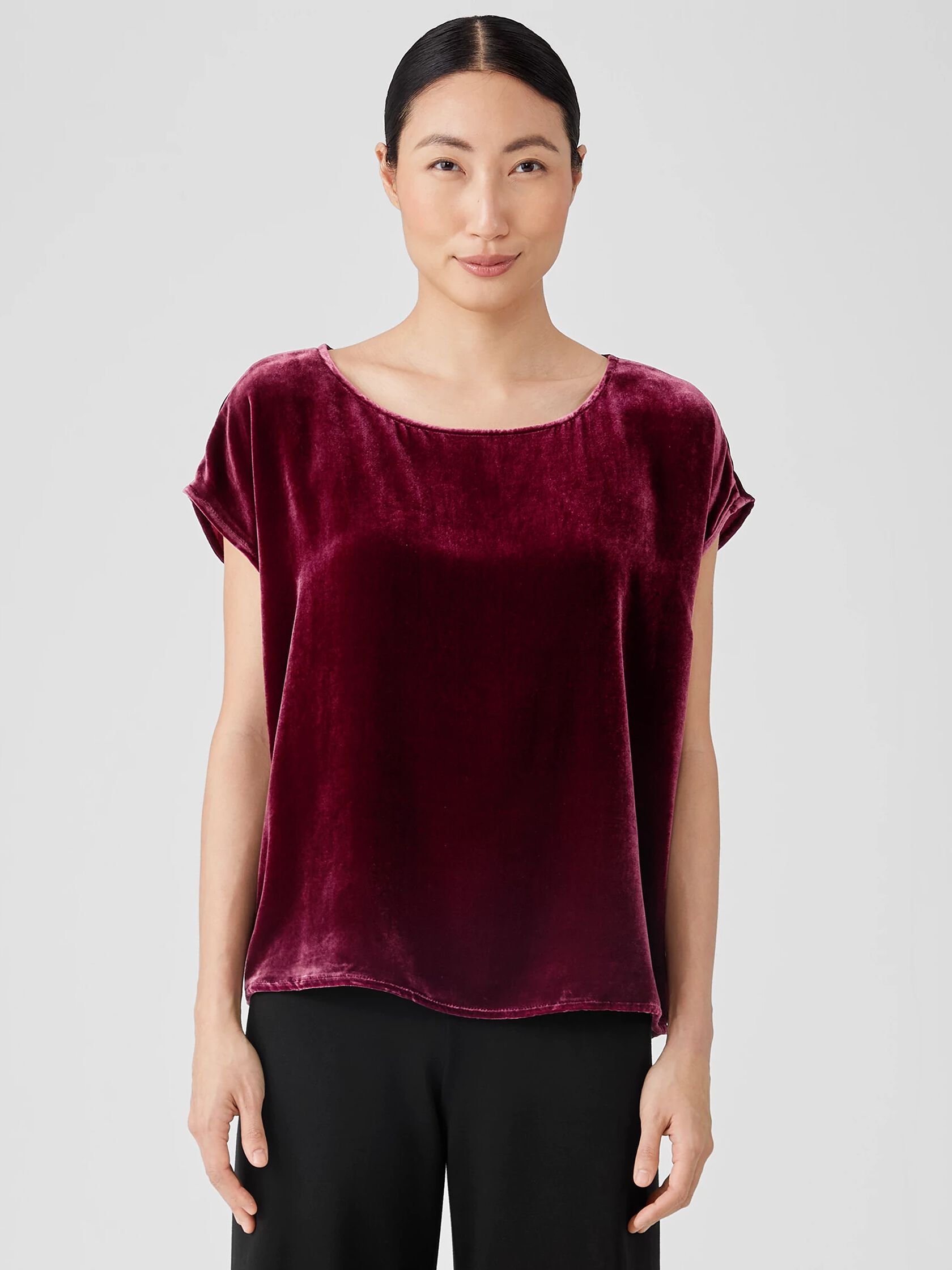 Velvet Ballet Neck Square Top