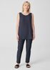 Silk Georgette Crepe Ballet Neck Tank