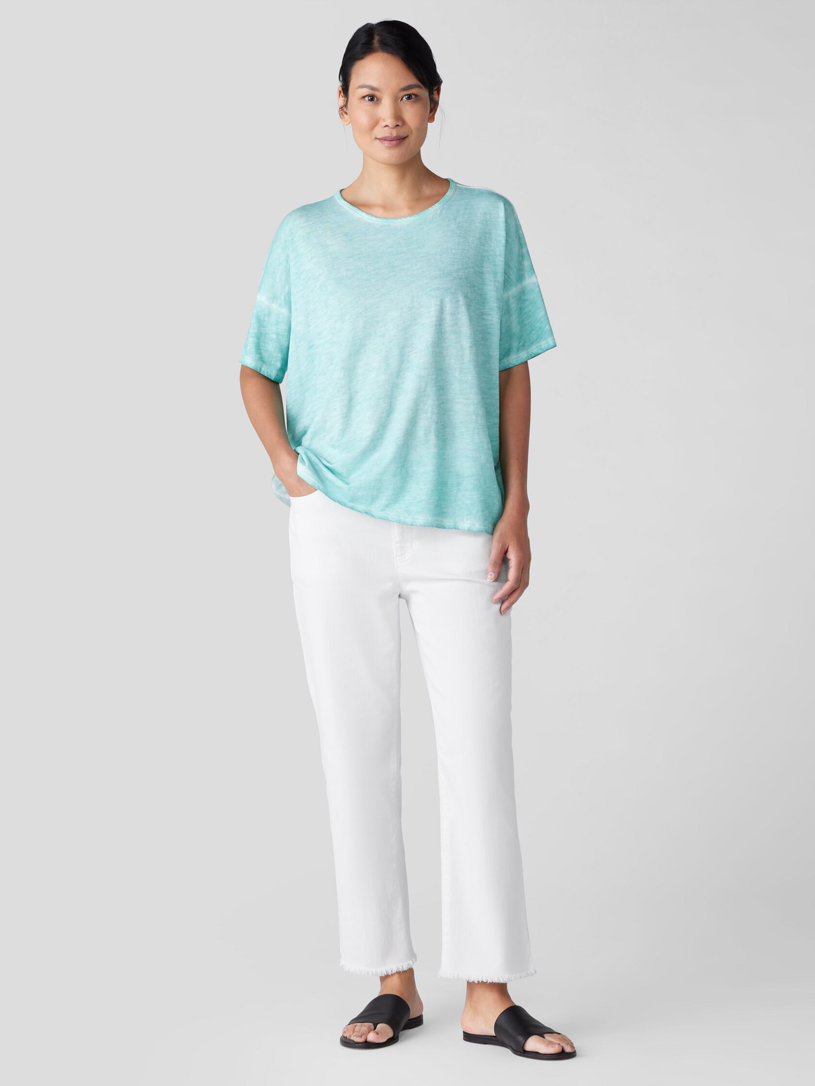 Organic Cotton Hazy Slub Crew Neck Tee