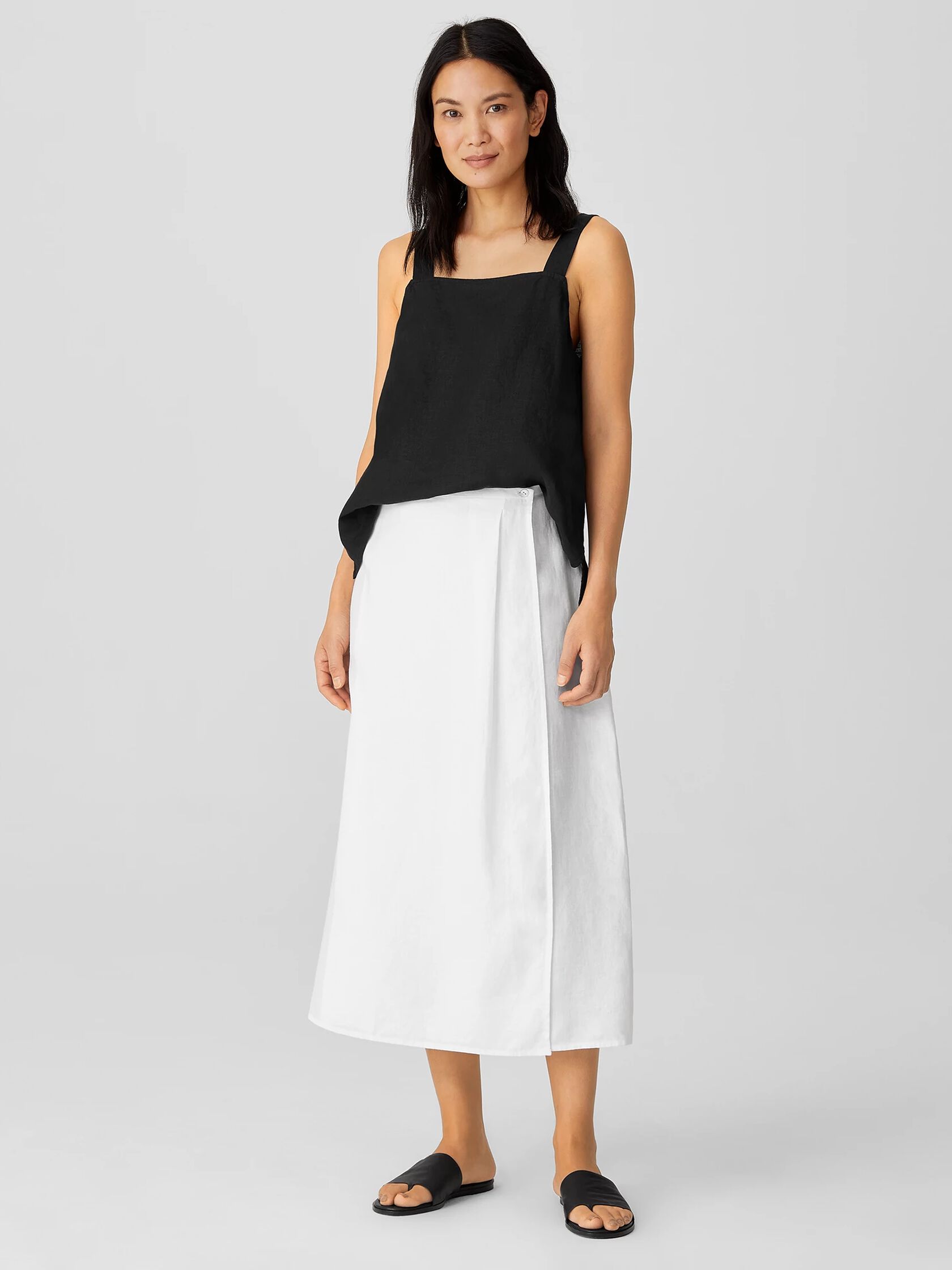 Organic Linen Wrap Skirt