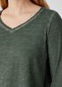 Pigment-Dyed Organic Cotton V-Neck Top