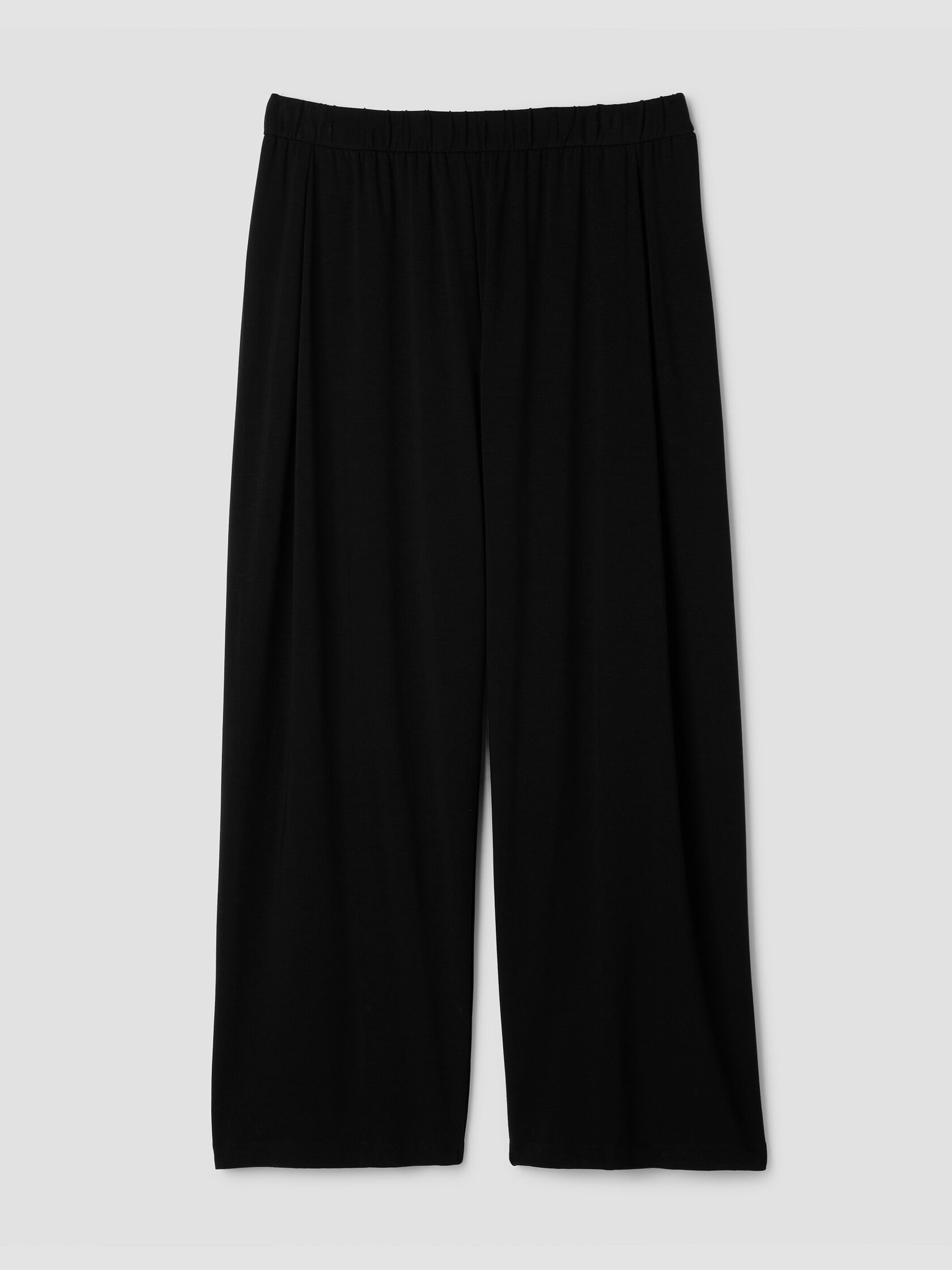 Stretch Jersey Knit Pleated Straight Pant