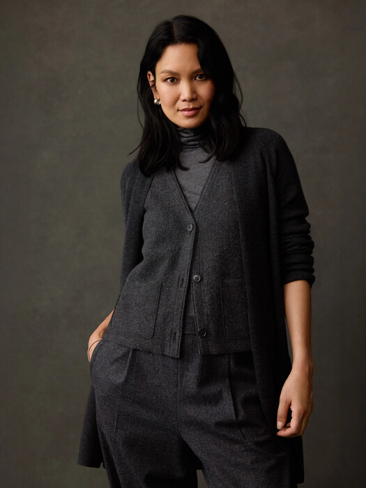 Merino Long Cardigan in Regenerative Wool