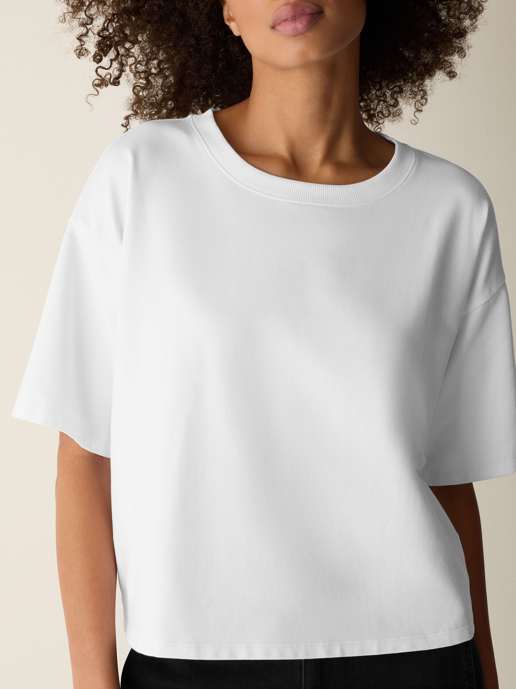 Pima Cotton Stretch Jersey Crew Neck Tee